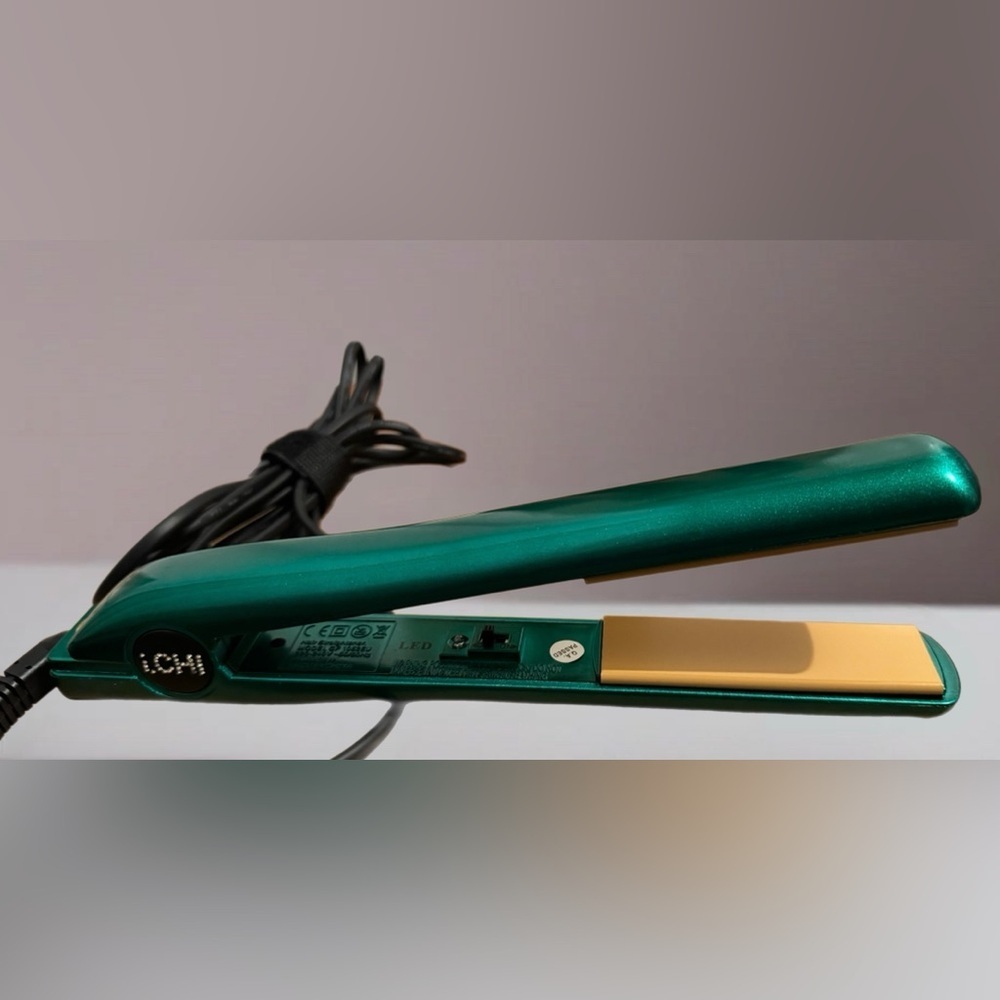 ICHI 1 Inch Ceramic Hair Straightening Iron Glitter Green NEW No Box